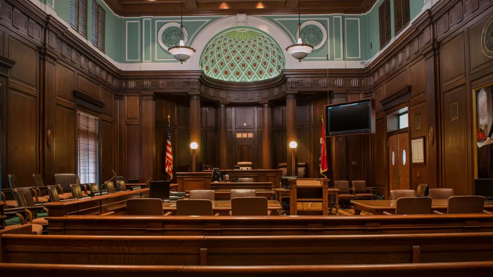 Courtroom in a United States courthouse