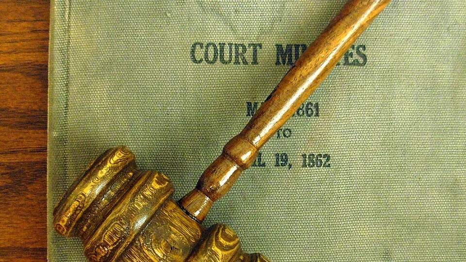 Courtroom and legal documents