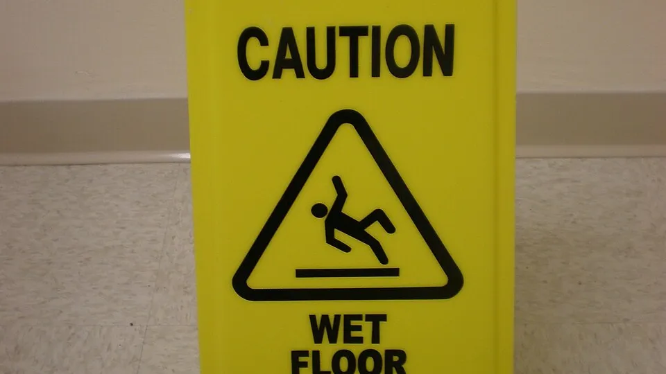 Wet floor caution sign