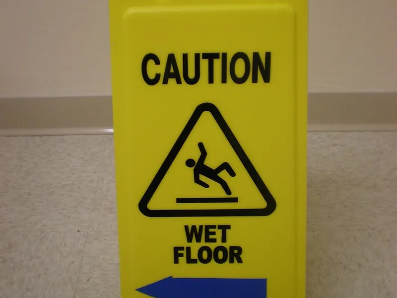 Wet floor caution sign